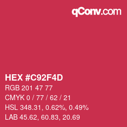 Color code: HEX #C92F4D | qconv.com