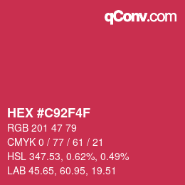 Color code: HEX #C92F4F | qconv.com