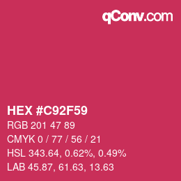 Color code: HEX #C92F59 | qconv.com