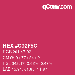 Color code: HEX #C92F5C | qconv.com