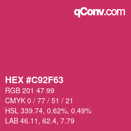 Color code: HEX #C92F63 | qconv.com
