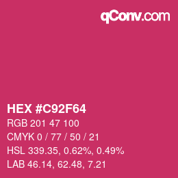 Color code: HEX #C92F64 | qconv.com