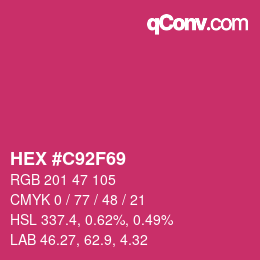 カラーコード: HEX #C92F69 | qconv.com