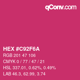 Color code: HEX #C92F6A | qconv.com