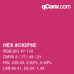 Color code: HEX #C92F6E | qconv.com