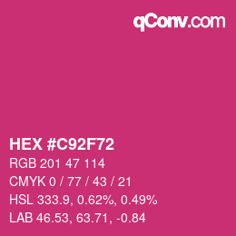 Color code: HEX #C92F72 | qconv.com