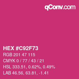 Color code: HEX #C92F73 | qconv.com