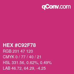 Color code: HEX #C92F78 | qconv.com