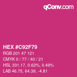Color code: HEX #C92F79 | qconv.com