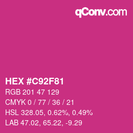 Farbcode: HEX #C92F81 | qconv.com