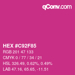 Color code: HEX #C92F85 | qconv.com