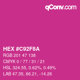 Color code: HEX #C92F8A | qconv.com