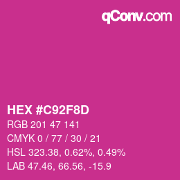 Color code: HEX #C92F8D | qconv.com
