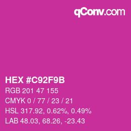 Color code: HEX #C92F9B | qconv.com