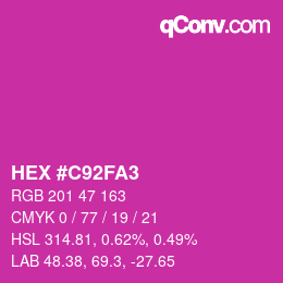 Color code: HEX #C92FA3 | qconv.com