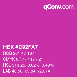 Color code: HEX #C92FA7 | qconv.com
