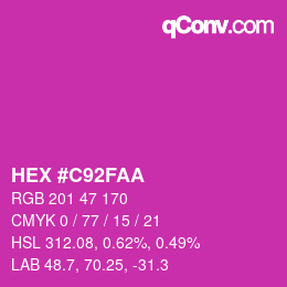 Color code: HEX #C92FAA | qconv.com