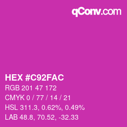 Farbcode: HEX #C92FAC | qconv.com
