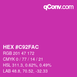 Color code: HEX #C92FAC | qconv.com