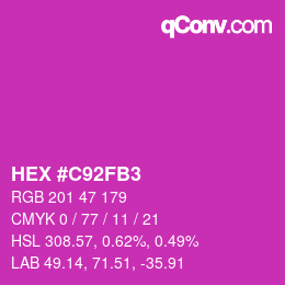 Color code: HEX #C92FB3 | qconv.com