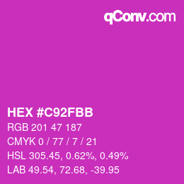 Color code: HEX #C92FBB | qconv.com