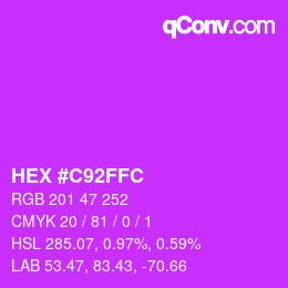 Color code: HEX #C92FFC | qconv.com