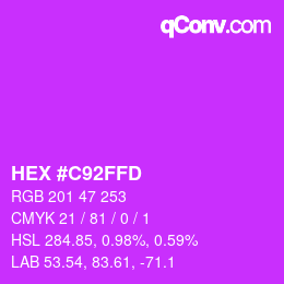 Color code: HEX #C92FFD | qconv.com