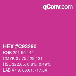 Color code: HEX #C93290 | qconv.com