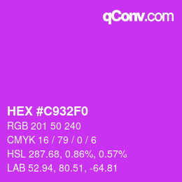 カラーコード: HEX #C932F0 | qconv.com