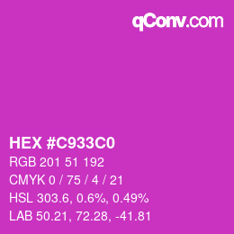 カラーコード: HEX #C933C0 | qconv.com