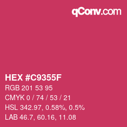 Color code: HEX #C9355F | qconv.com