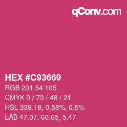 Color code: HEX #C93669 | qconv.com