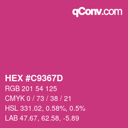 Color code: HEX #C9367D | qconv.com