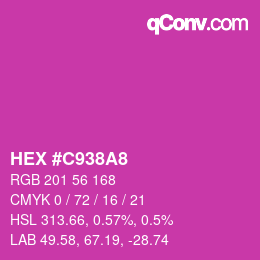 颜色代码: HEX #C938A8 | qconv.com