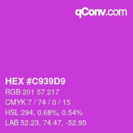 Color code: HEX #C939D9 | qconv.com