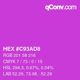 Code couleur: HEX #C93AD8 | qconv.com