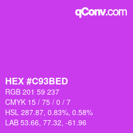 Color code: HEX #C93BED | qconv.com