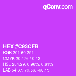 Color code: HEX #C93CFB | qconv.com