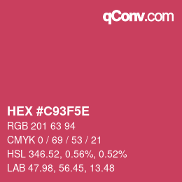 カラーコード: HEX #C93F5E | qconv.com