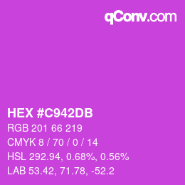 カラーコード: HEX #C942DB | qconv.com