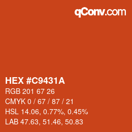 Farbcode: HEX #C9431A | qconv.com