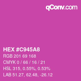カラーコード: HEX #C945A8 | qconv.com