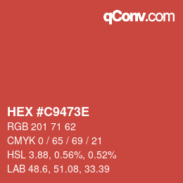 Color code: HEX #C9473E | qconv.com