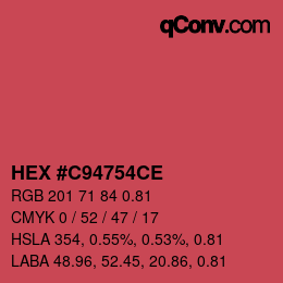 Código de color: HEX #C94754CE | qconv.com