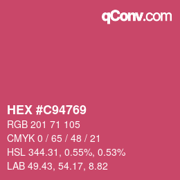 Código de color: HEX #C94769 | qconv.com