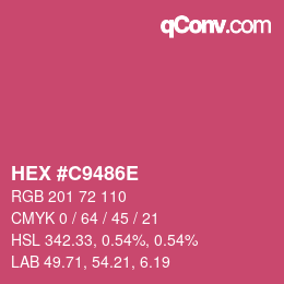 Color code: HEX #C9486E | qconv.com
