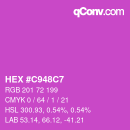Color code: HEX #C948C7 | qconv.com