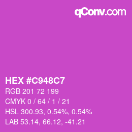 Color code: HEX #C948C7 | qconv.com