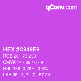 Farbcode: HEX #C949E9 | qconv.com