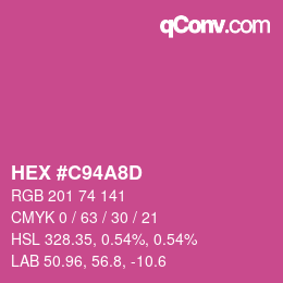 カラーコード: HEX #C94A8D | qconv.com